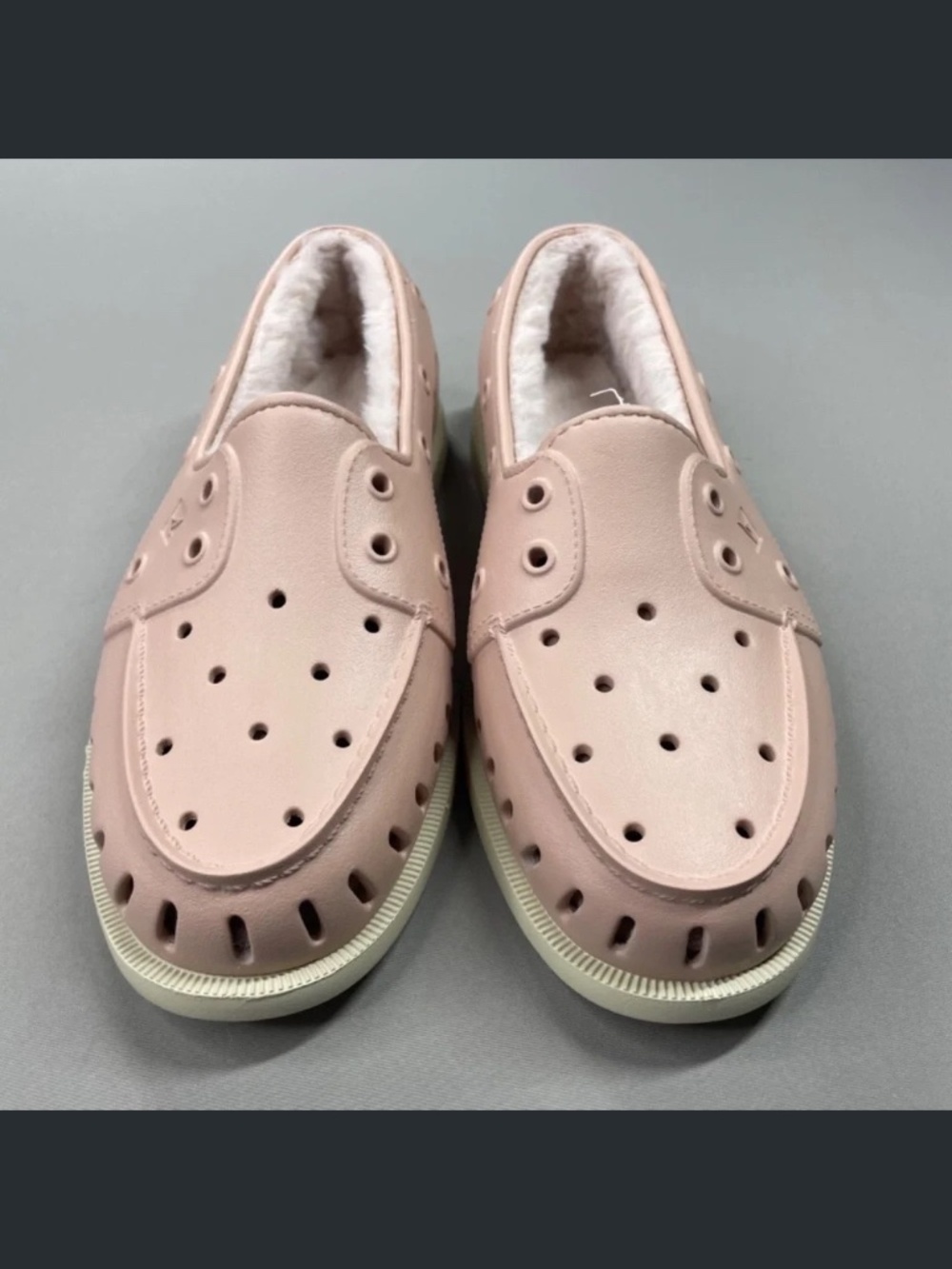 NEW Sperry Shoes Womens 9 blush pink faux fur float boat rubber slipper casual - Picture 3 of 10